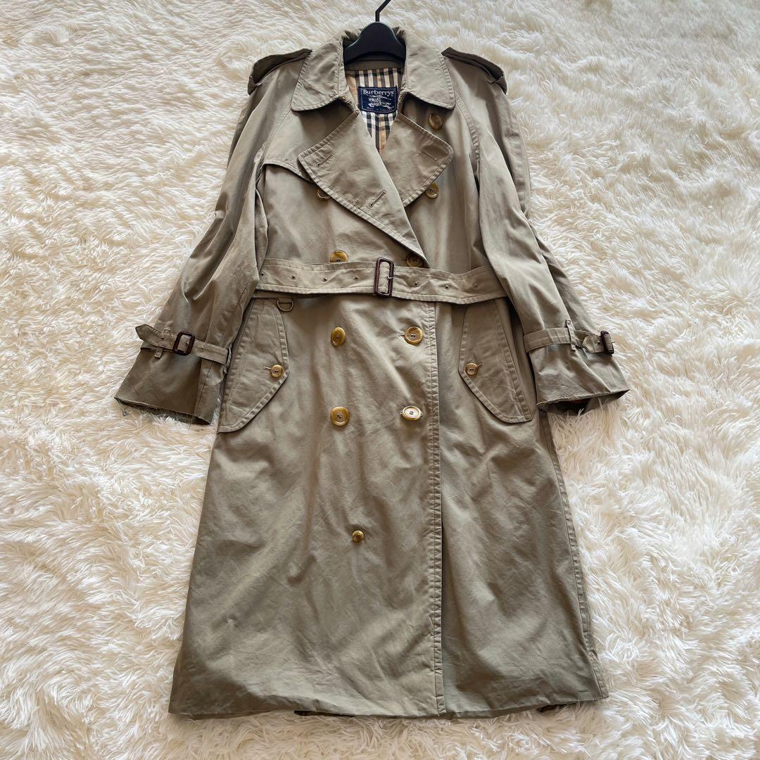ヴィンテージ　バーバリー　トレンチコート　カーキ　ノバチェック　ベルト