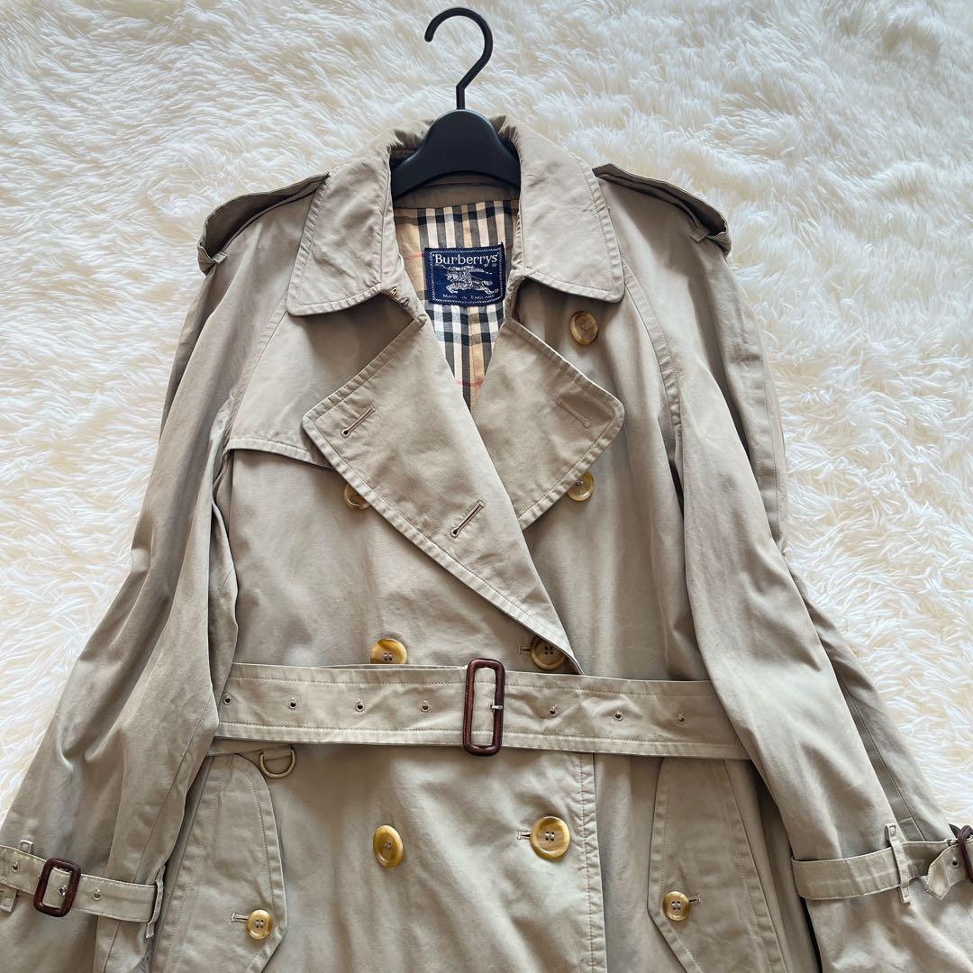 ヴィンテージ　バーバリー　トレンチコート　カーキ　ノバチェック　ベルト