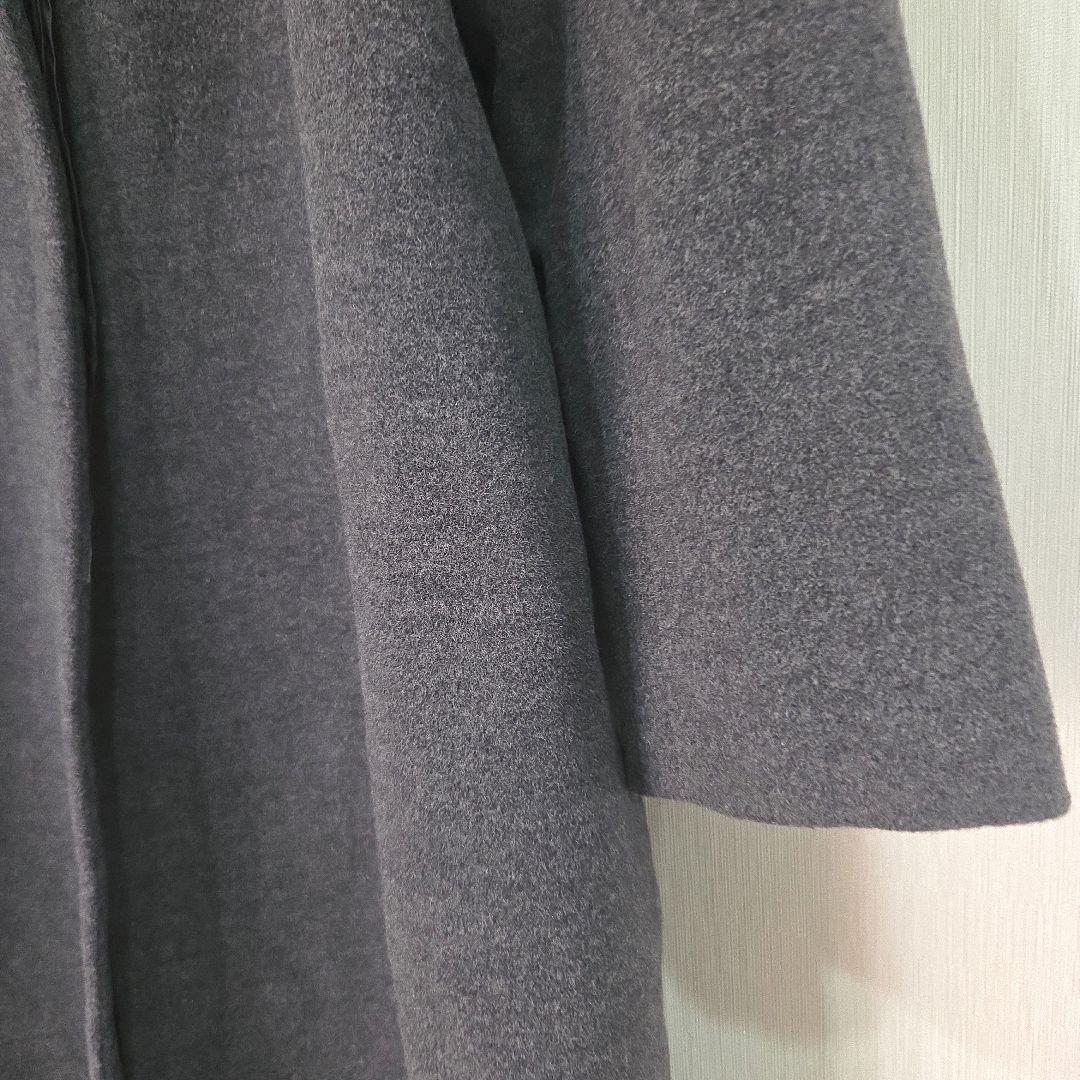 23区　ロングウールコート　48　大きいサイズ　日本製　アンゴラ混　比翼ボタン