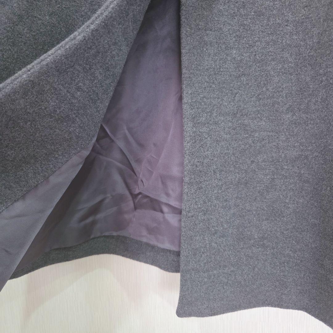 23区　ロングウールコート　48　大きいサイズ　日本製　アンゴラ混　比翼ボタン