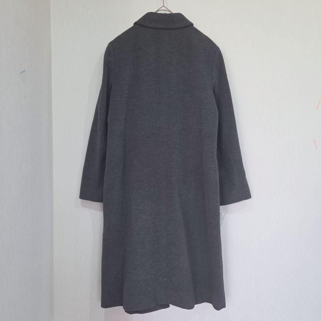 23区　ロングウールコート　48　大きいサイズ　日本製　アンゴラ混　比翼ボタン