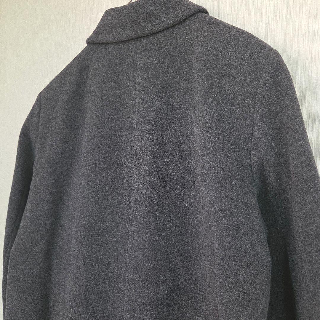 23区　ロングウールコート　48　大きいサイズ　日本製　アンゴラ混　比翼ボタン