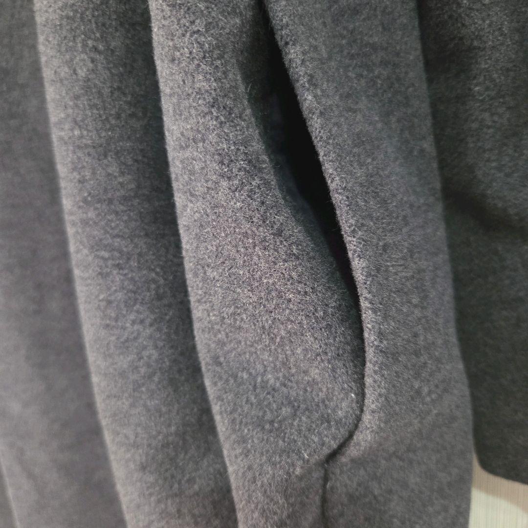 23区　ロングウールコート　48　大きいサイズ　日本製　アンゴラ混　比翼ボタン