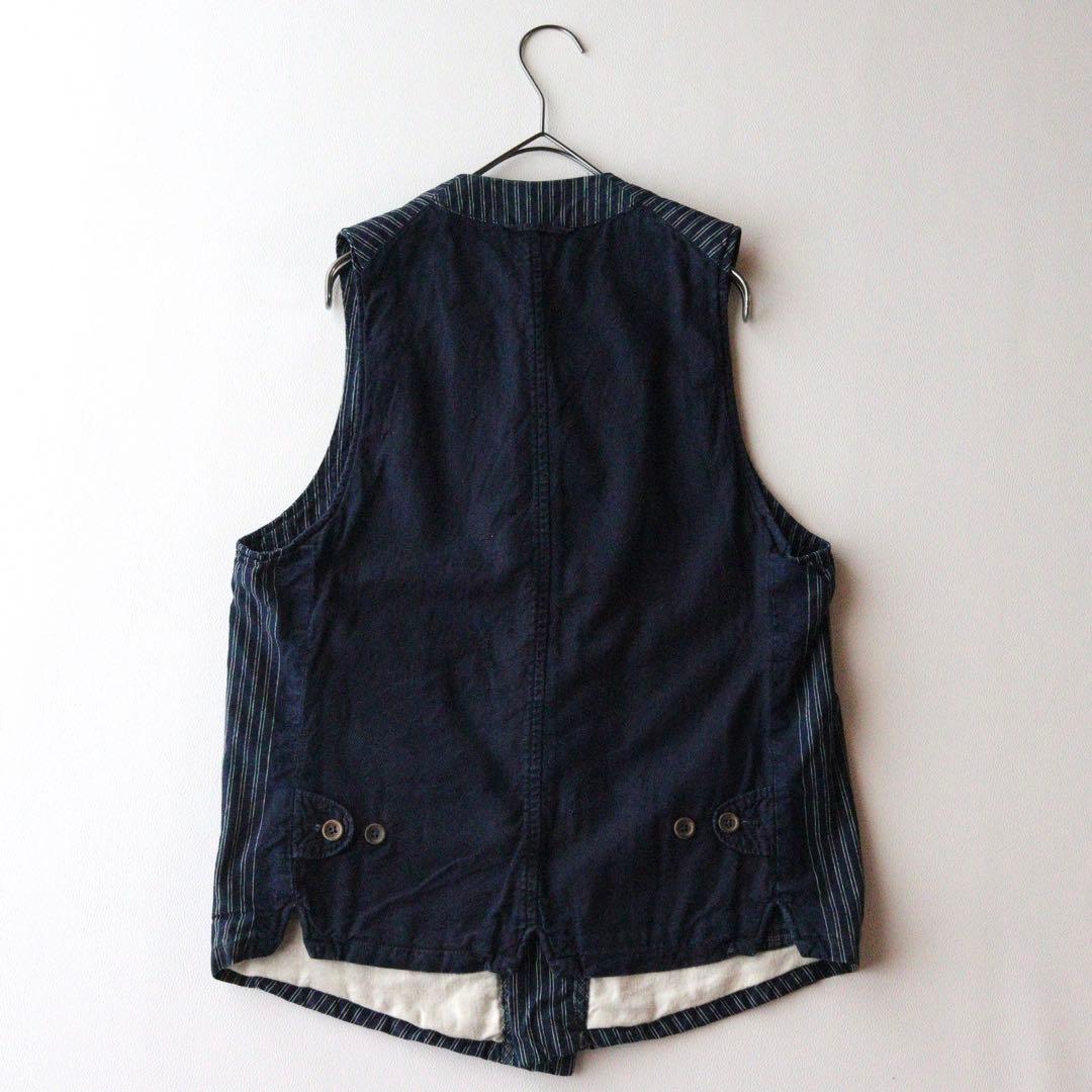 5354【希少　美品】45R ウォバッシュストライプベスト インディゴ　XL