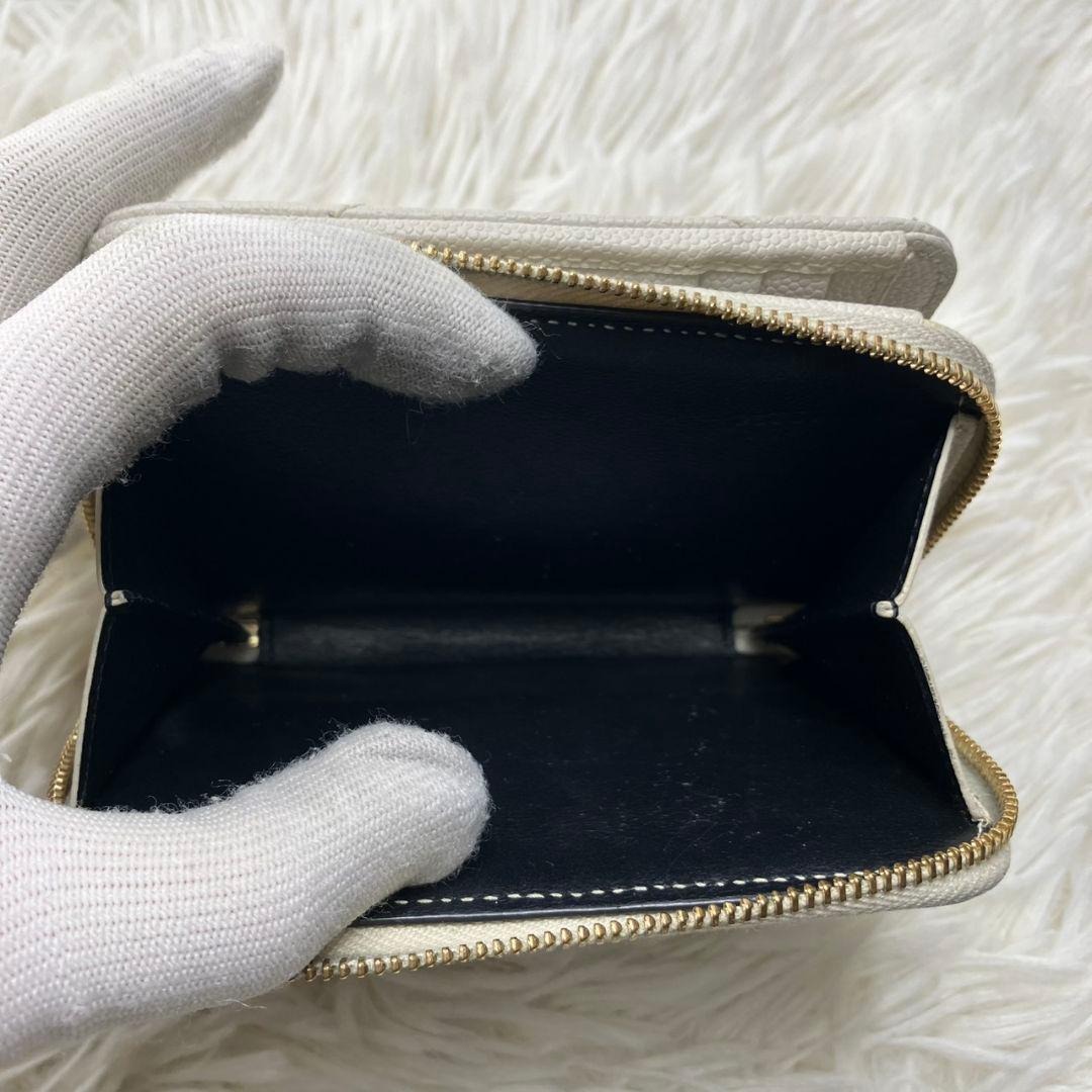 極美品✨イヴサンローラン YSL 財布 コンパクト ホワイト系 レディース