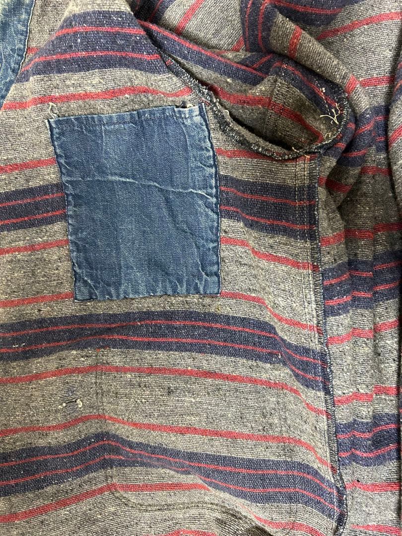 ヴィンテージ　デニムカバーオール コーデュロイ襟付き