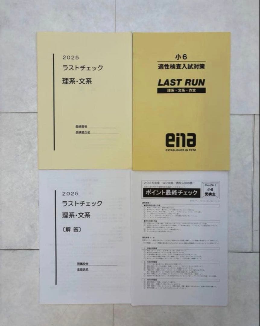 ena 正月合宿⭐︎特訓2024年小6 適性検査対策資料セット