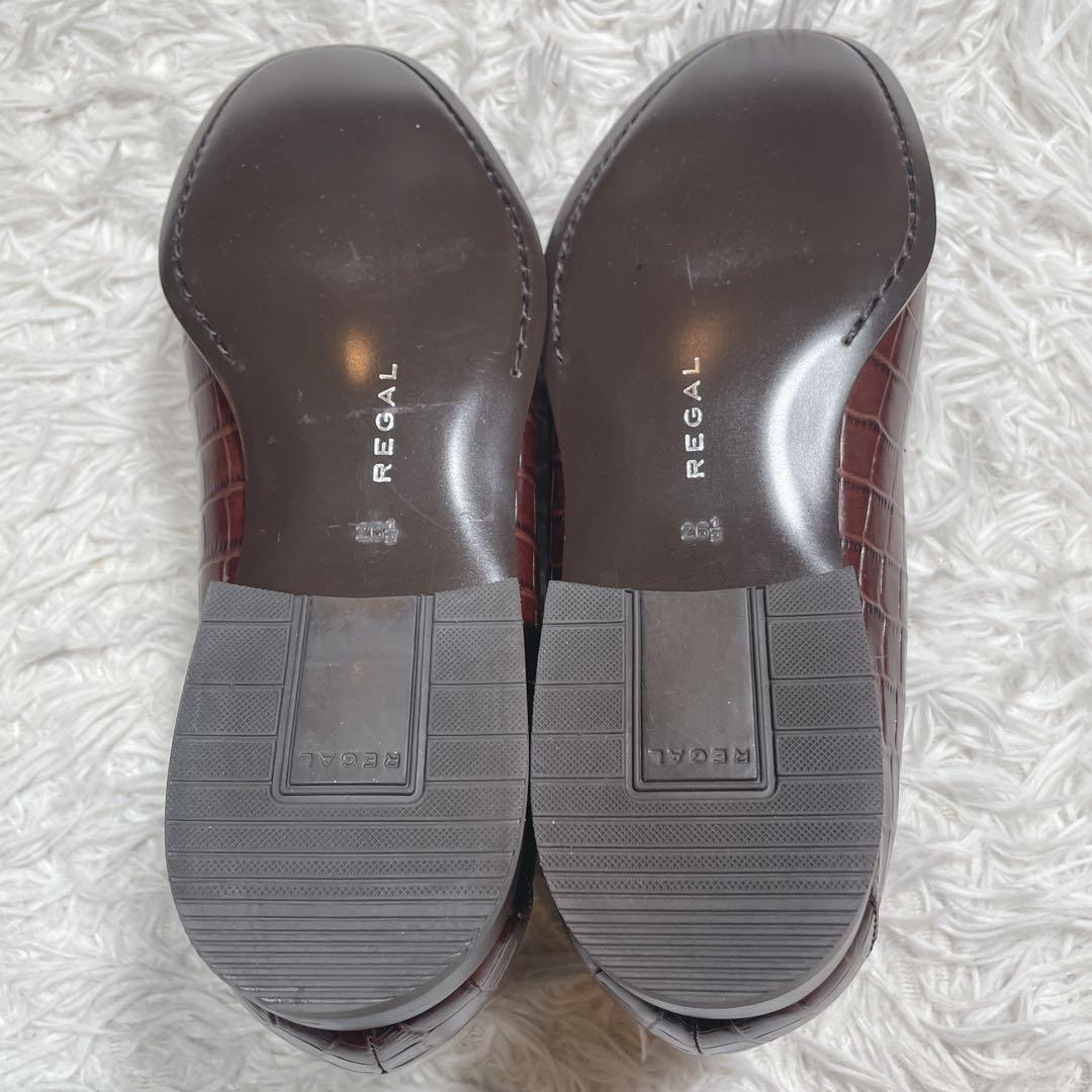 新品　未使用　リーガル　クロコ型押し　スリッポン　ローファー　ブラウン　26.5