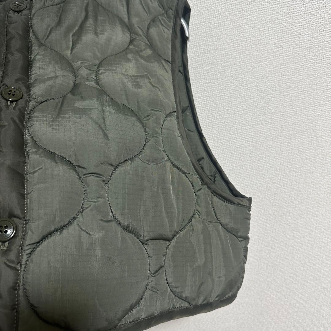 HYKE ハイク QUILTED CROPPED VEST OLIVE DRAB