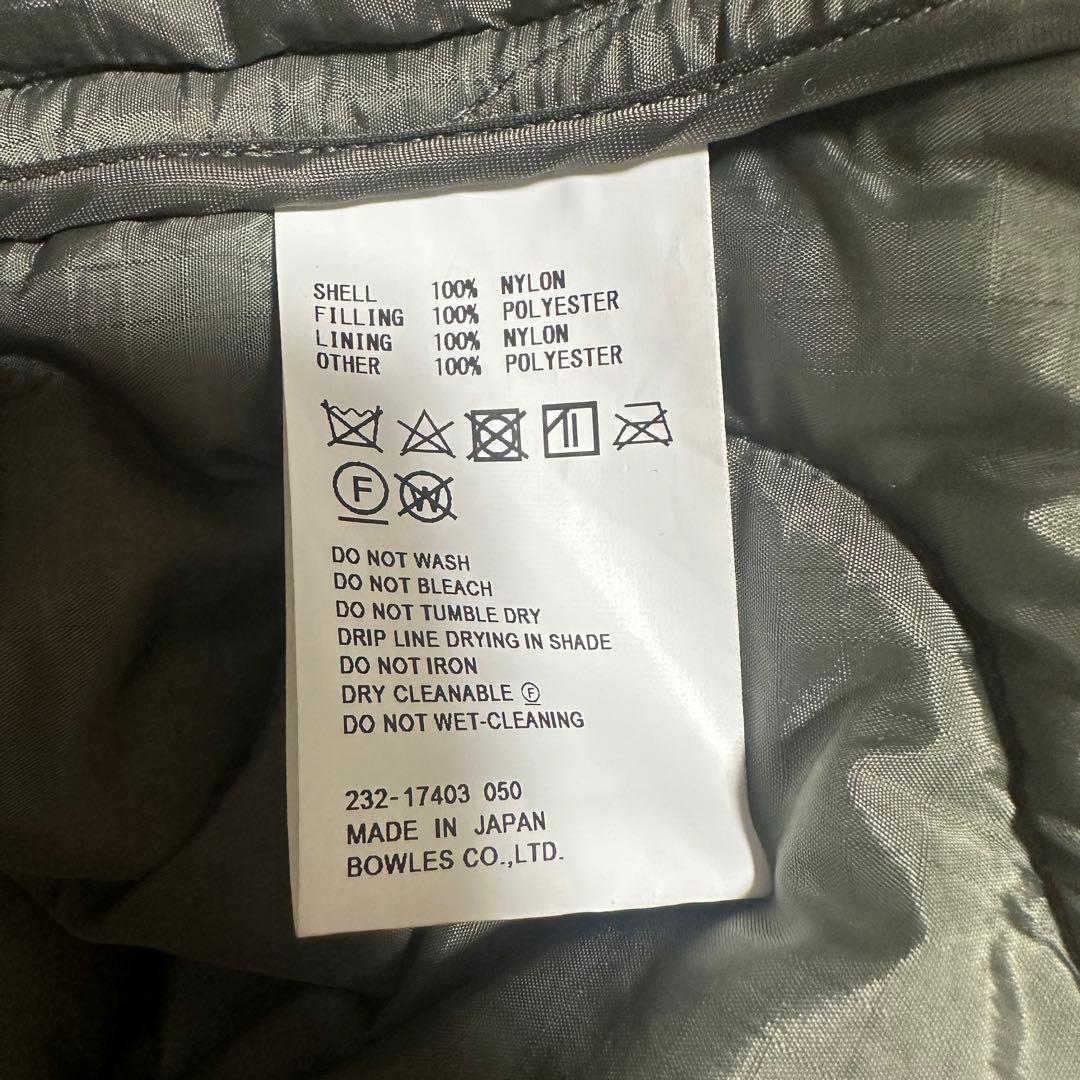 HYKE ハイク QUILTED CROPPED VEST OLIVE DRAB