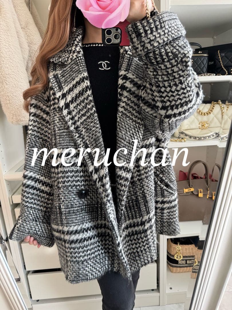 【美品】ROSE BUD オーバーサイズ チェック柄コート アウター