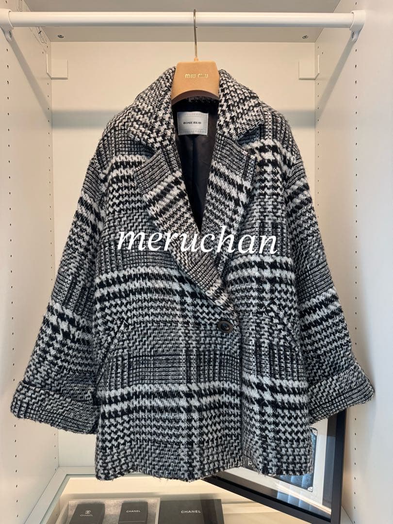 【美品】ROSE BUD オーバーサイズ チェック柄コート アウター