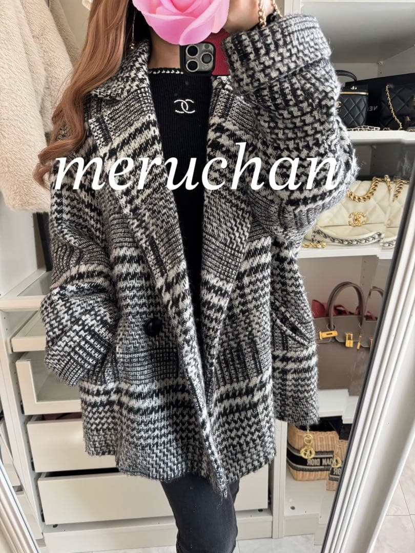 【美品】ROSE BUD オーバーサイズ チェック柄コート アウター