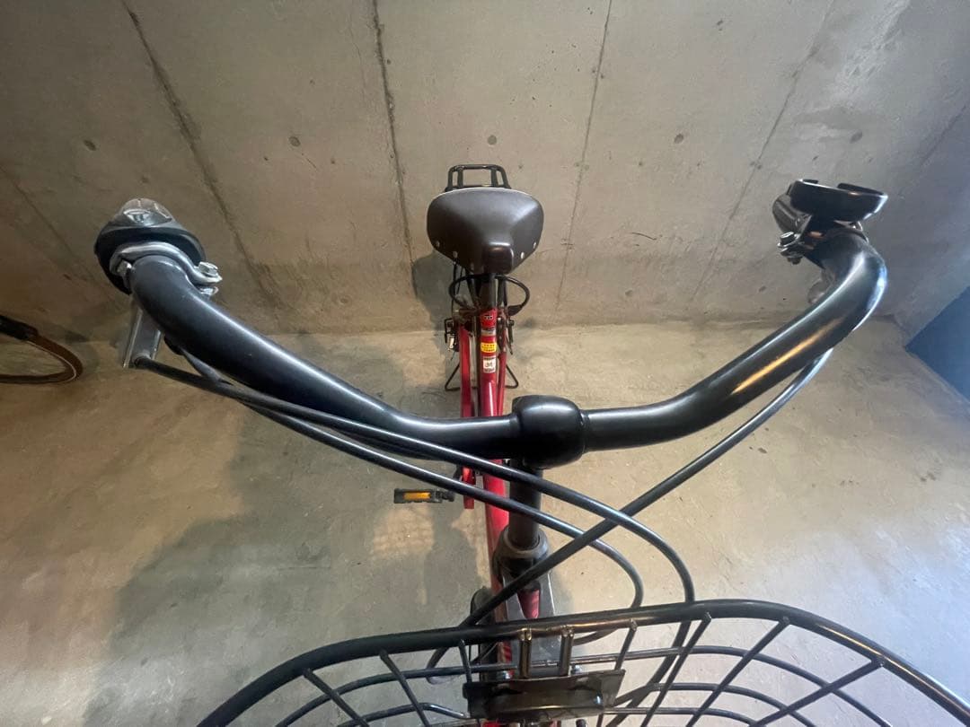 【直接引取限定】赤いシティサイクル 前面バスケット付き
