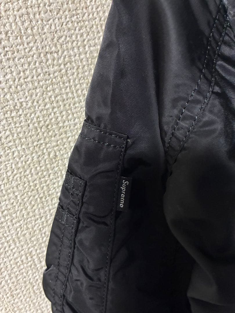 超美品！Supreme Reversible Checkered MA-1 黒S