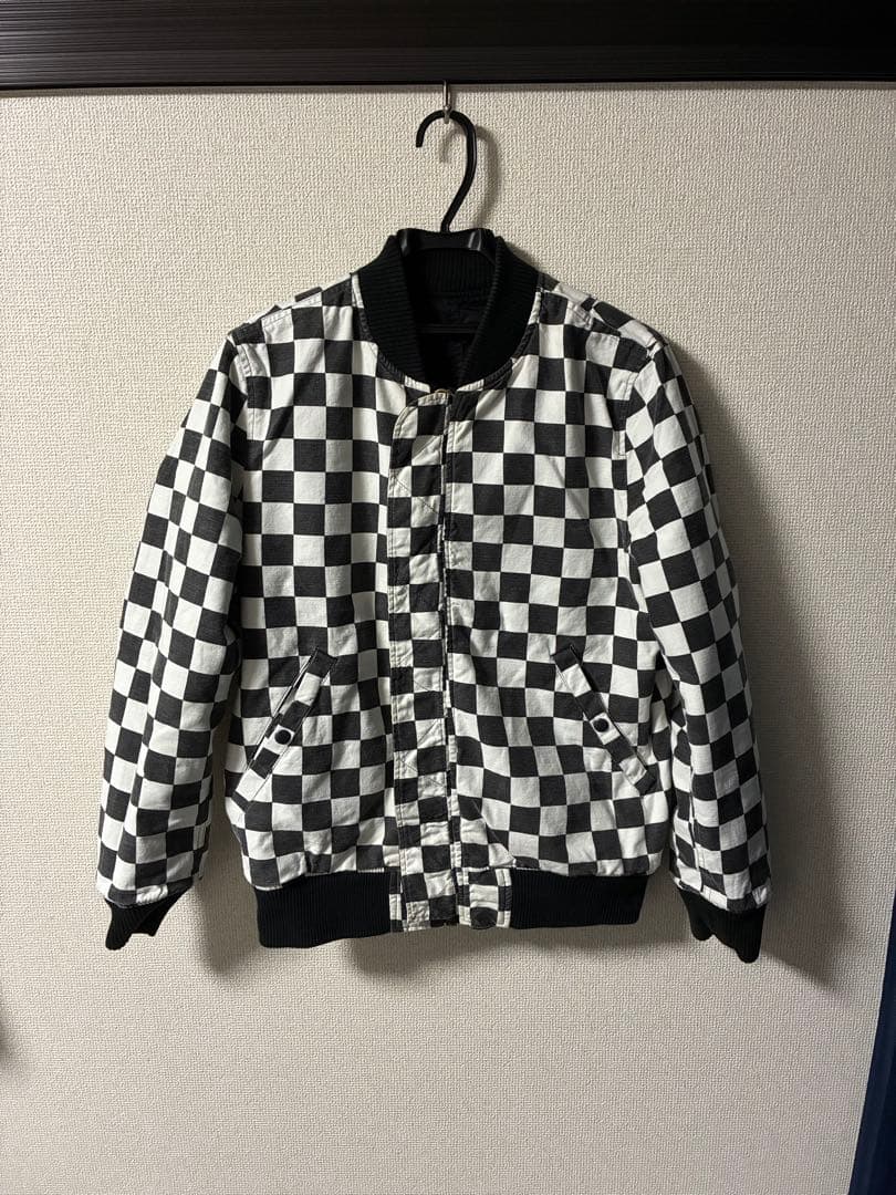超美品！Supreme Reversible Checkered MA-1 黒S