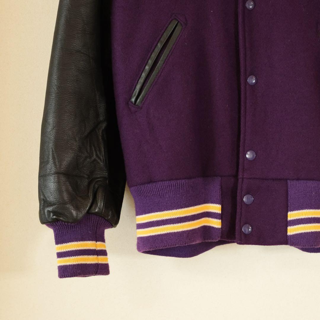 SKOOKUM レターマンジャケット 100%ウール×レザー袖 40