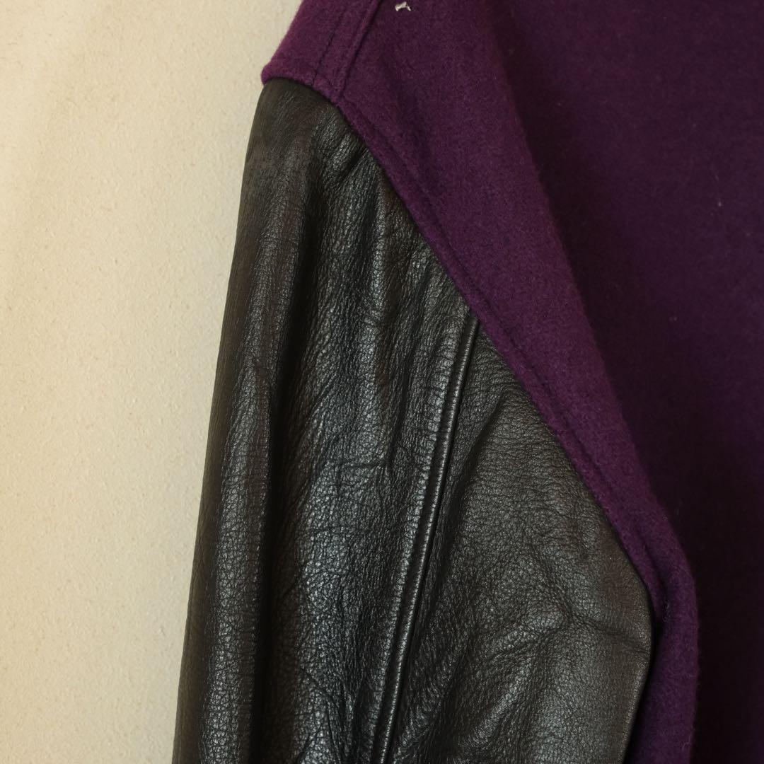 SKOOKUM レターマンジャケット 100%ウール×レザー袖 40