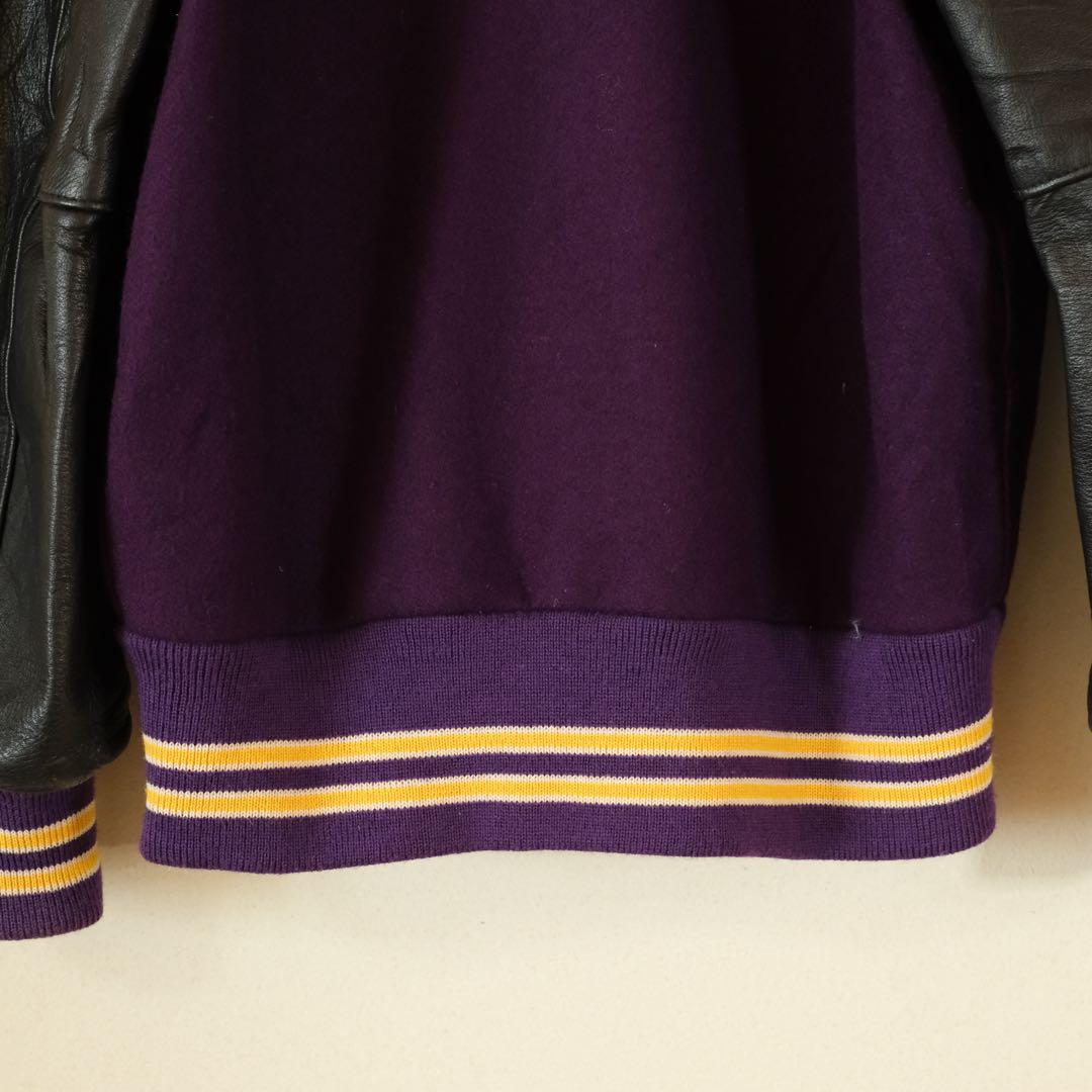 SKOOKUM レターマンジャケット 100%ウール×レザー袖 40