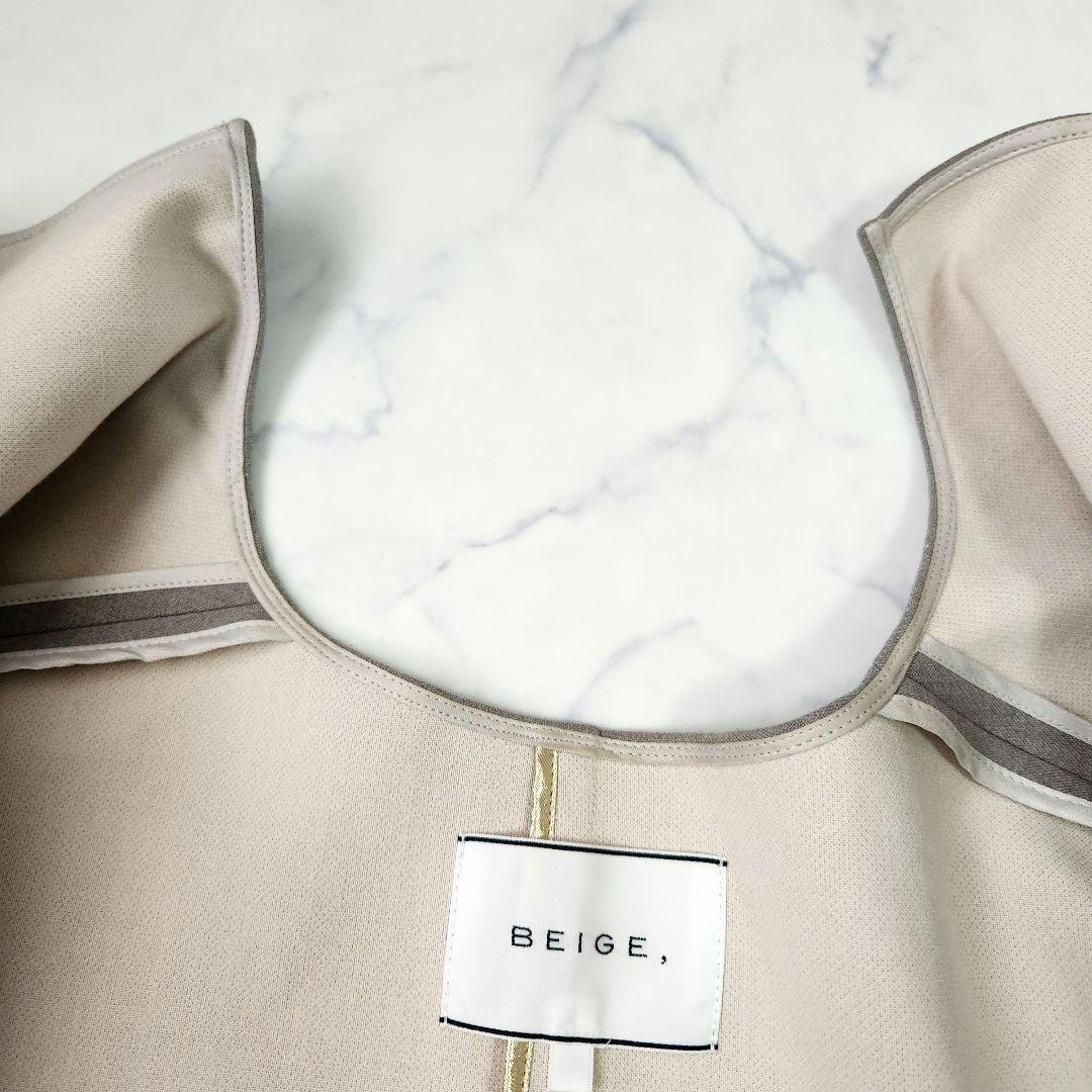 BEIGE, ベイジ　ノーカラージャケット 上品 ショート丈 ※金具タグ欠品
