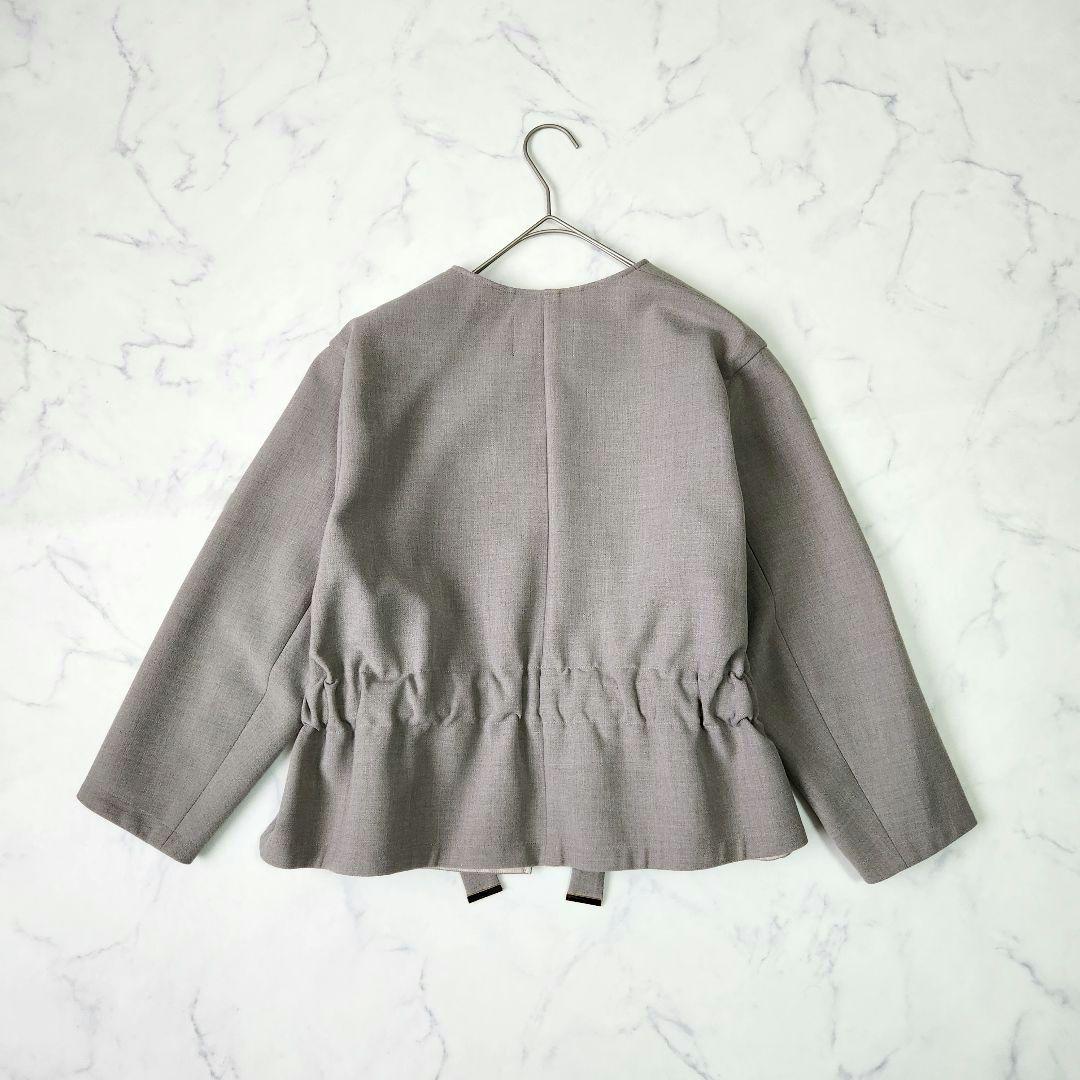 BEIGE, ベイジ　ノーカラージャケット 上品 ショート丈 ※金具タグ欠品