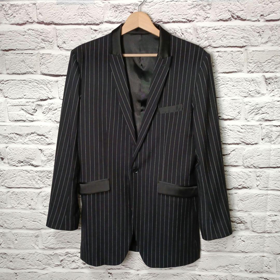 美品■NO ID. BLACK セットアップ ブラック×ストライプ