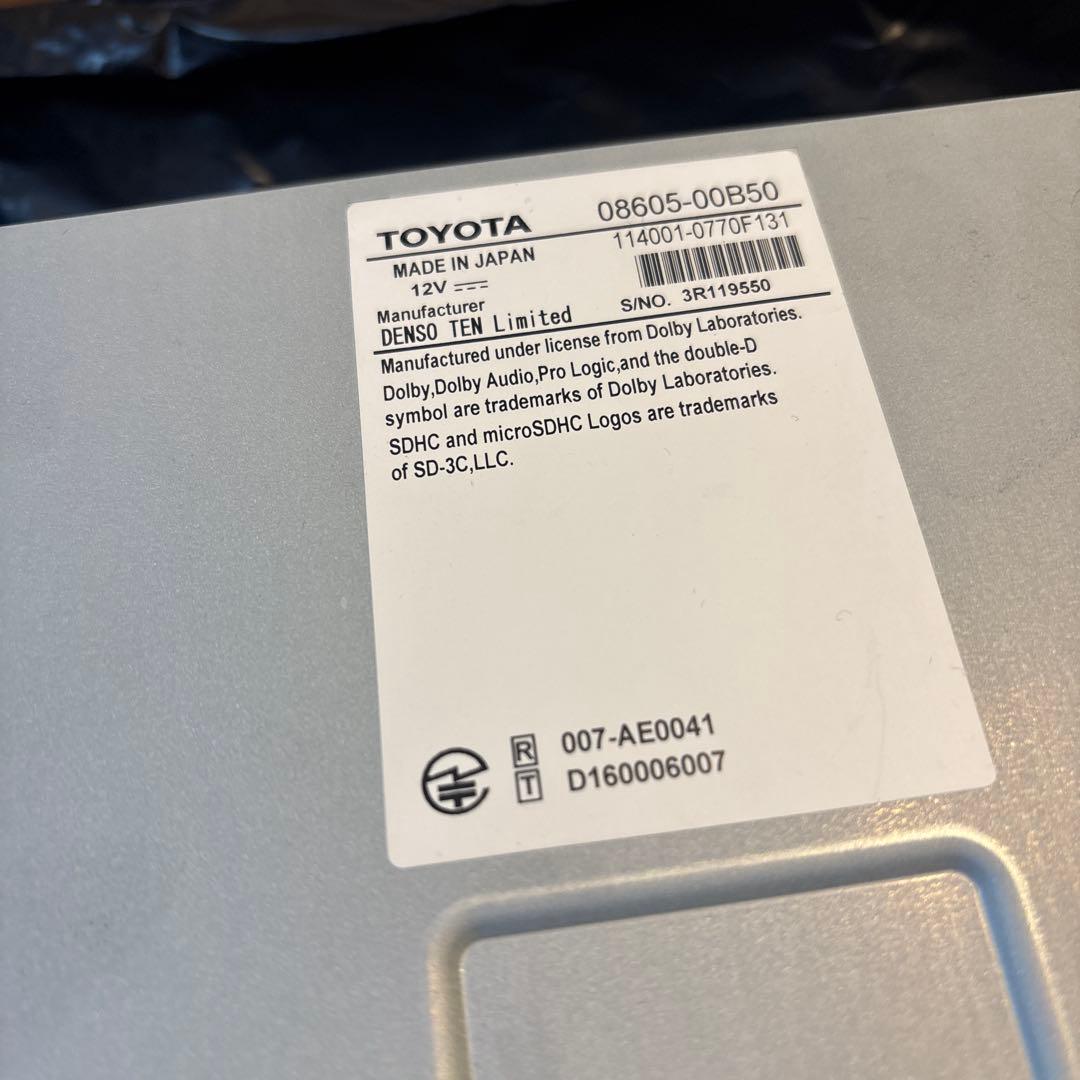 TOYOTA カーナビ 08605-00B50 ETC機能付き