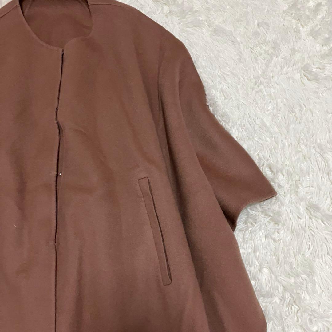 セオリーリュクス ２１AW ケープ ポンチョ カシミヤ ピンクベージュ 38