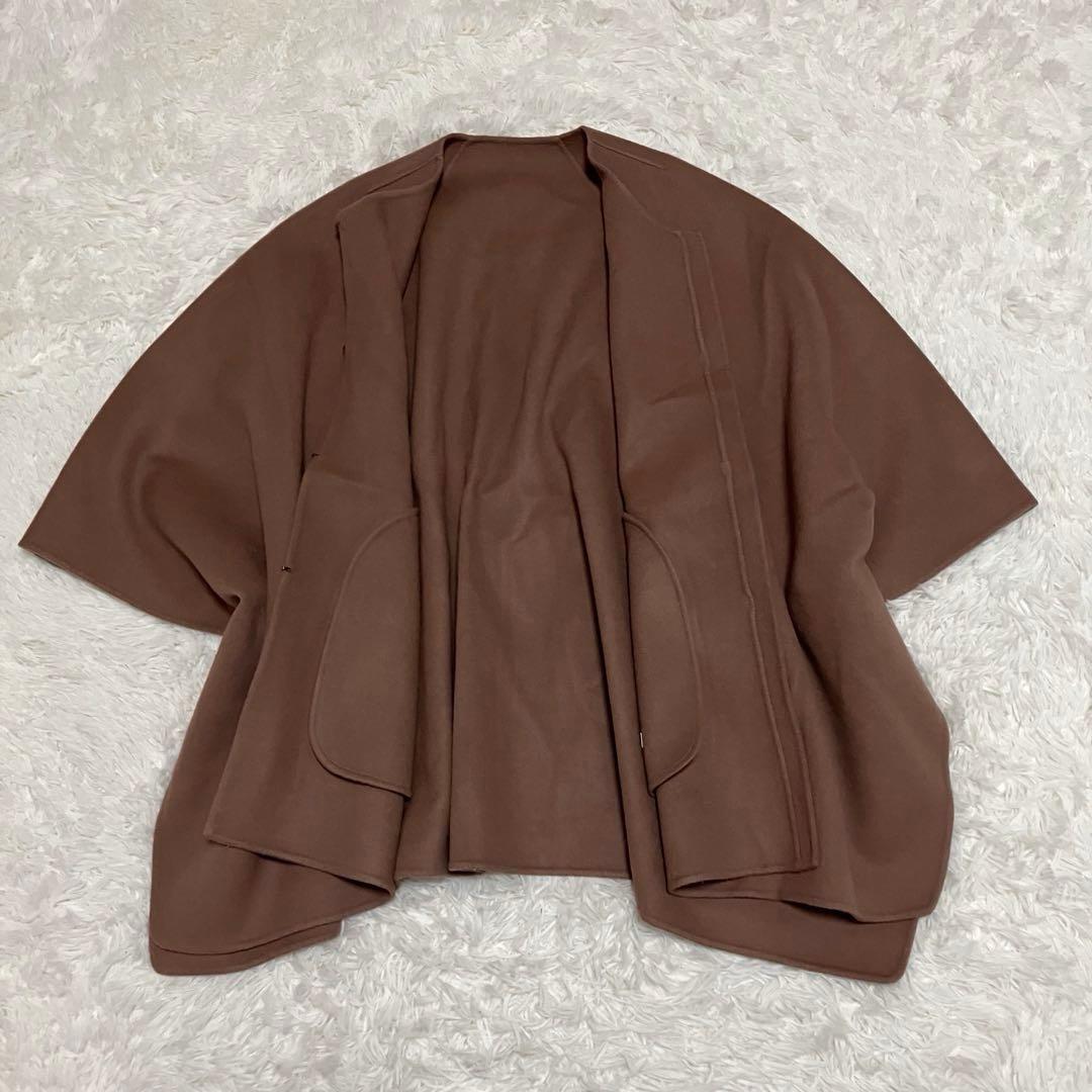 セオリーリュクス ２１AW ケープ ポンチョ カシミヤ ピンクベージュ 38