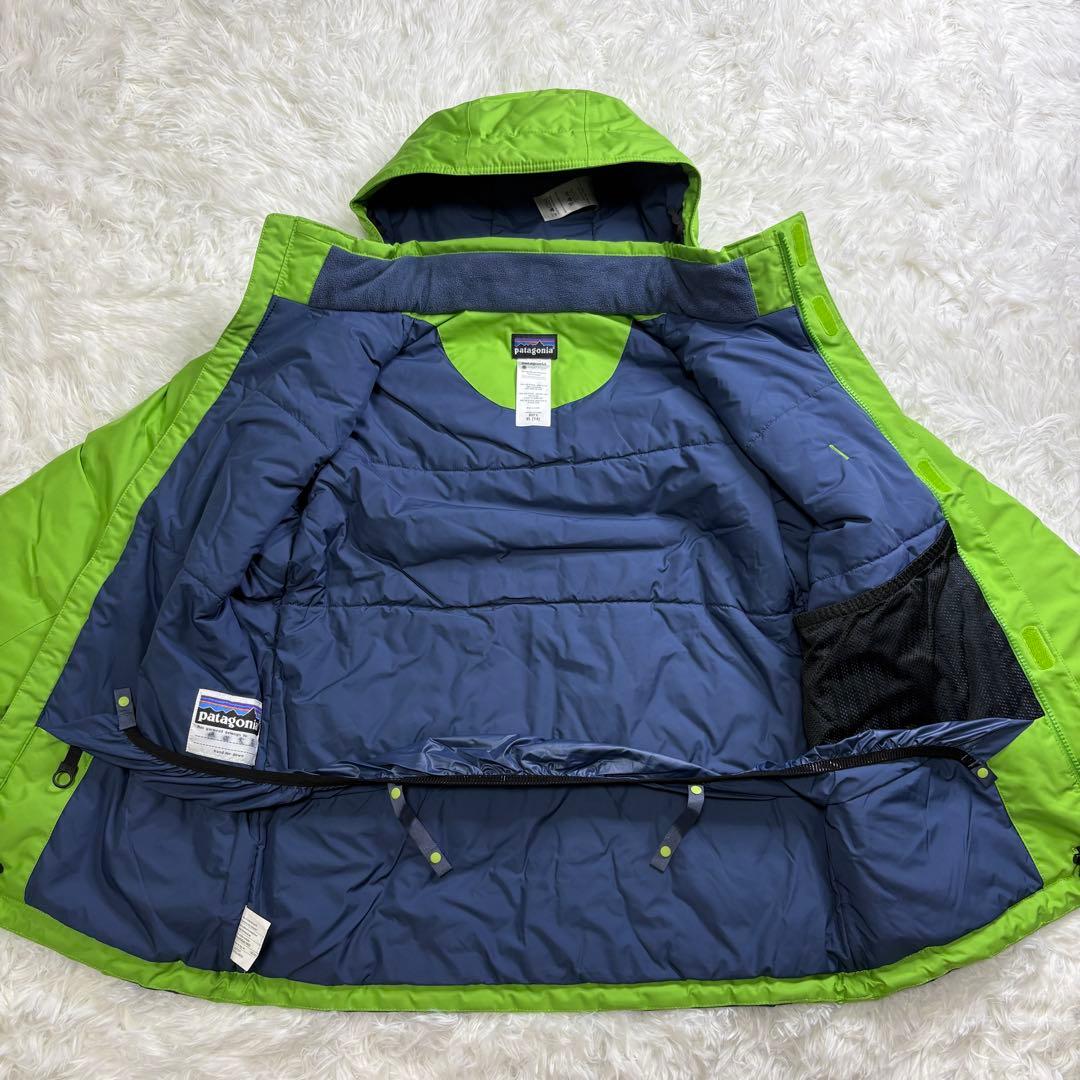 パタゴニアPatagoniaスキーウェアボーイズXL(14)グリーン系ネイビー系