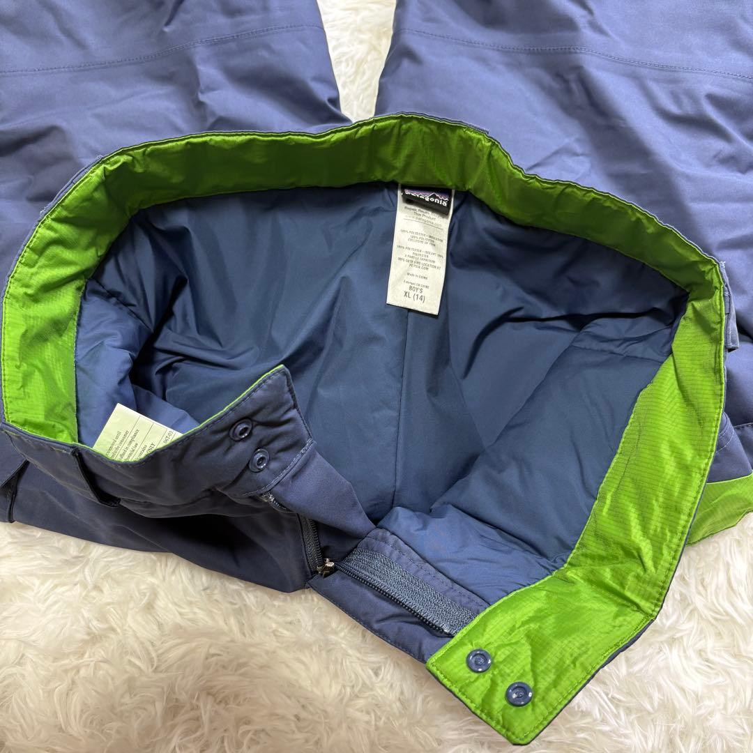 パタゴニアPatagoniaスキーウェアボーイズXL(14)グリーン系ネイビー系