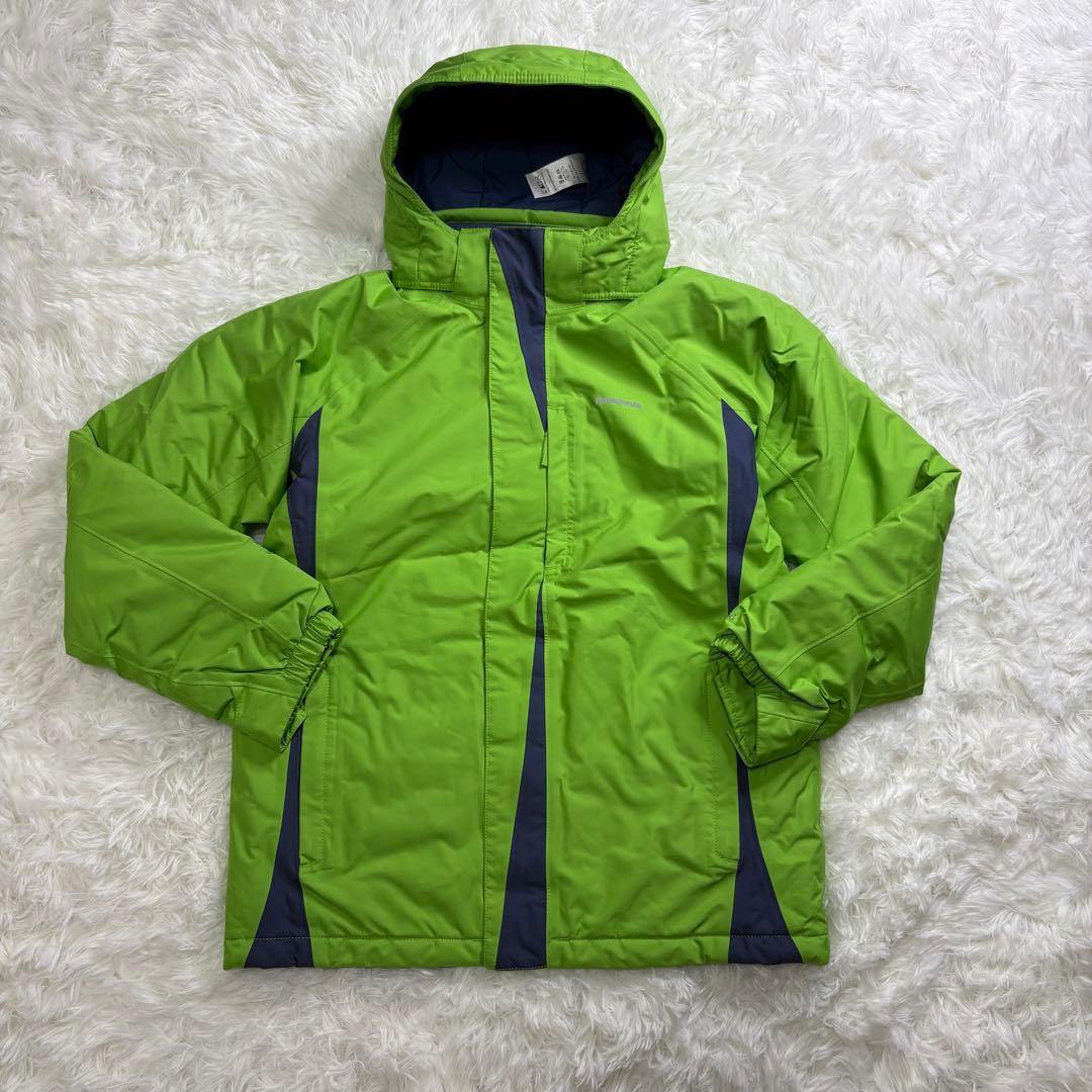 パタゴニアPatagoniaスキーウェアボーイズXL(14)グリーン系ネイビー系