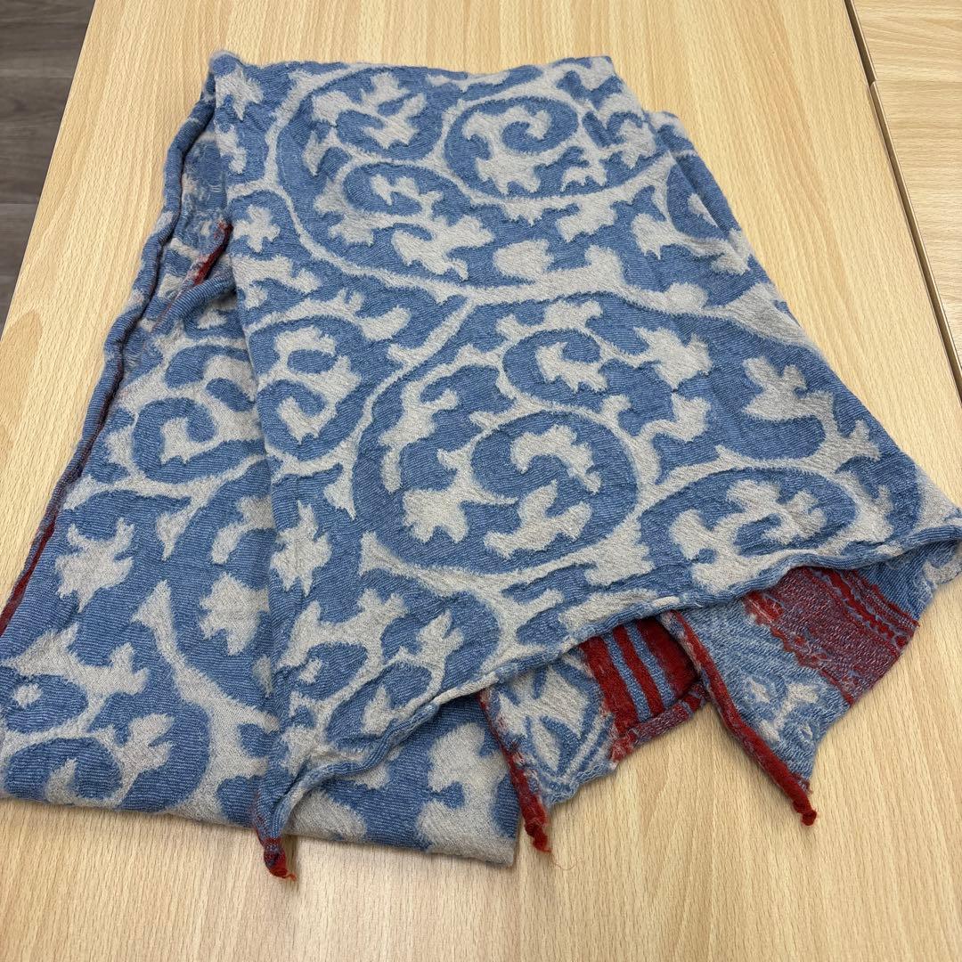 kapital模様入り青赤ストールマフラー(希少)