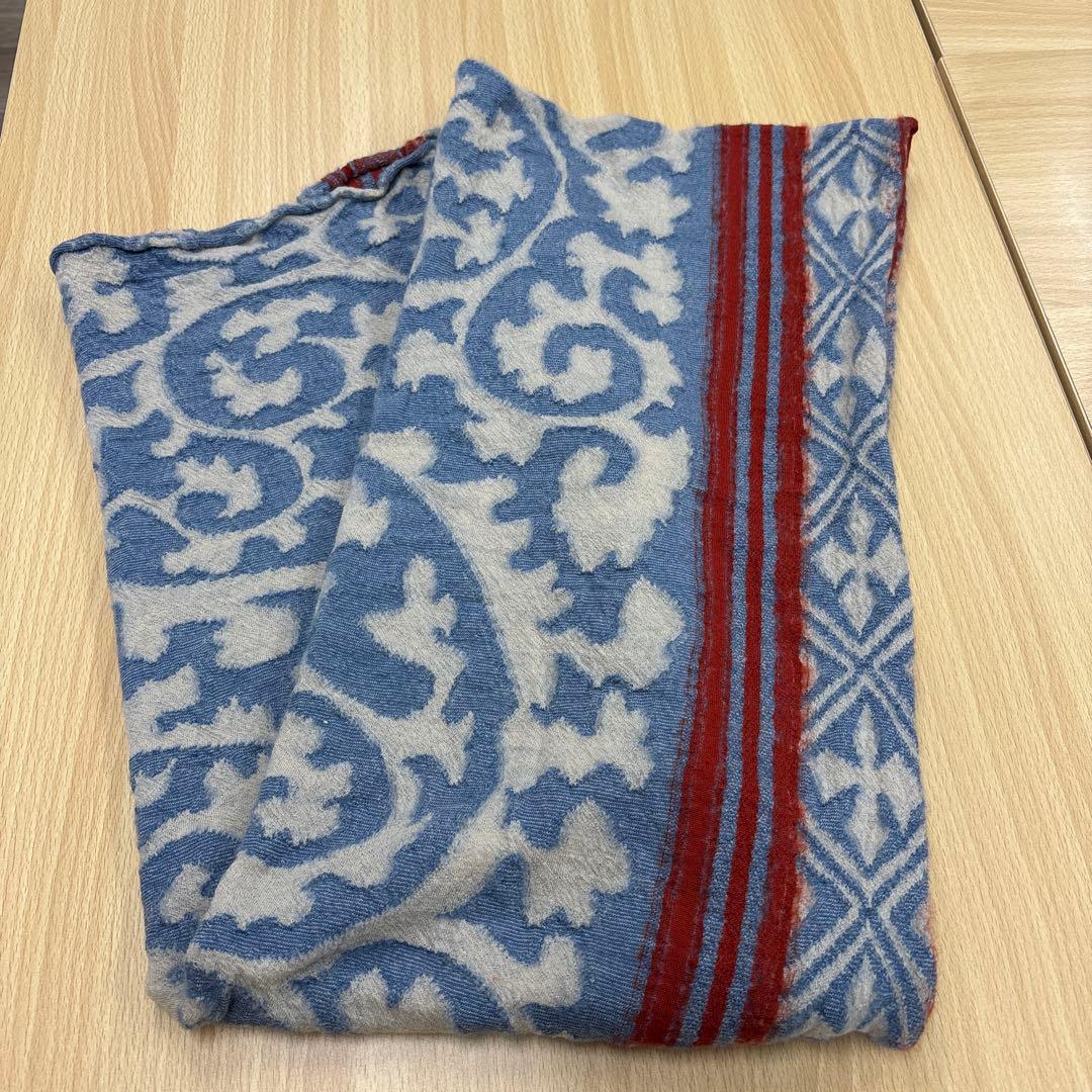 kapital模様入り青赤ストールマフラー(希少)