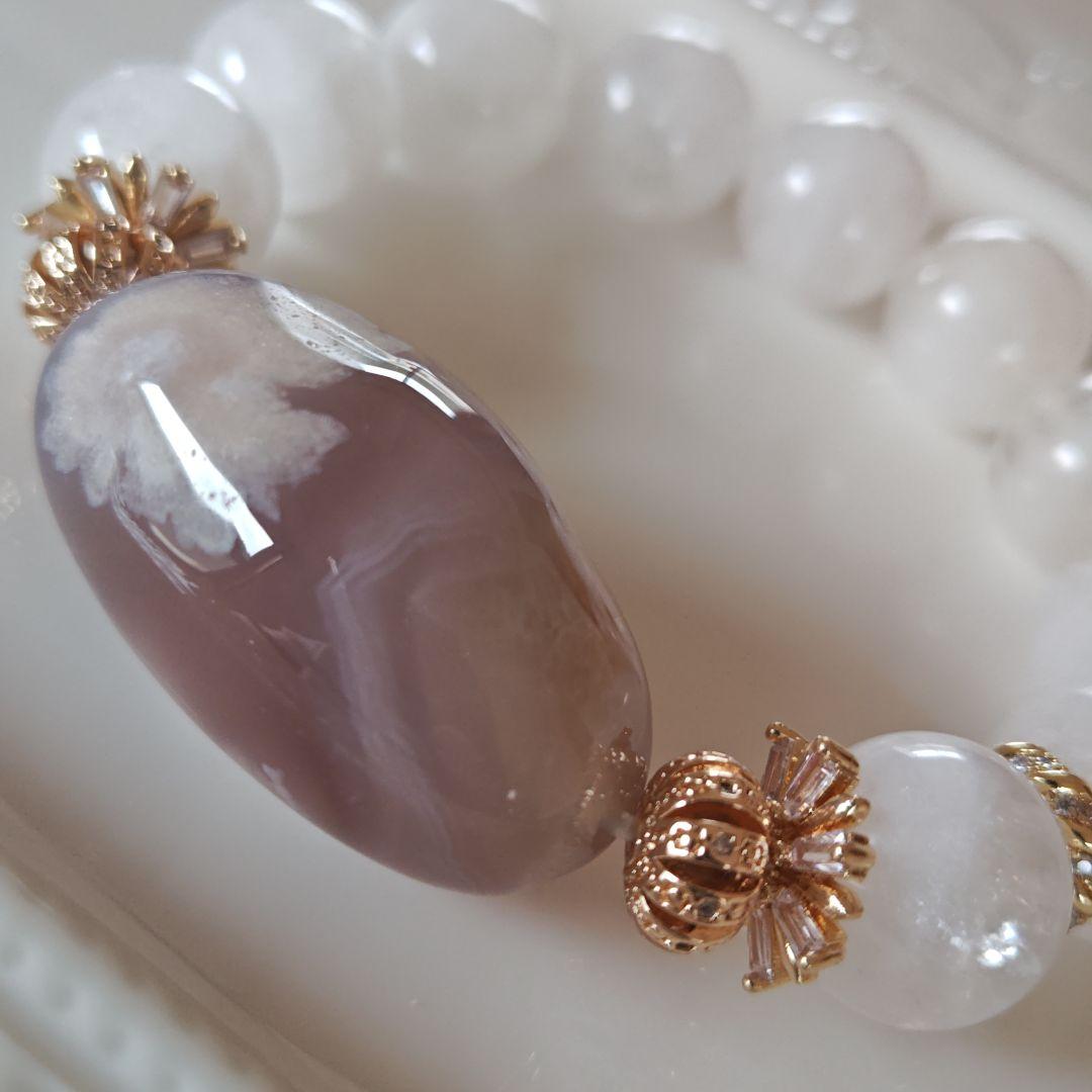 高品質！特大グレー桜瑪瑙どんころ　ホワイトガーデン