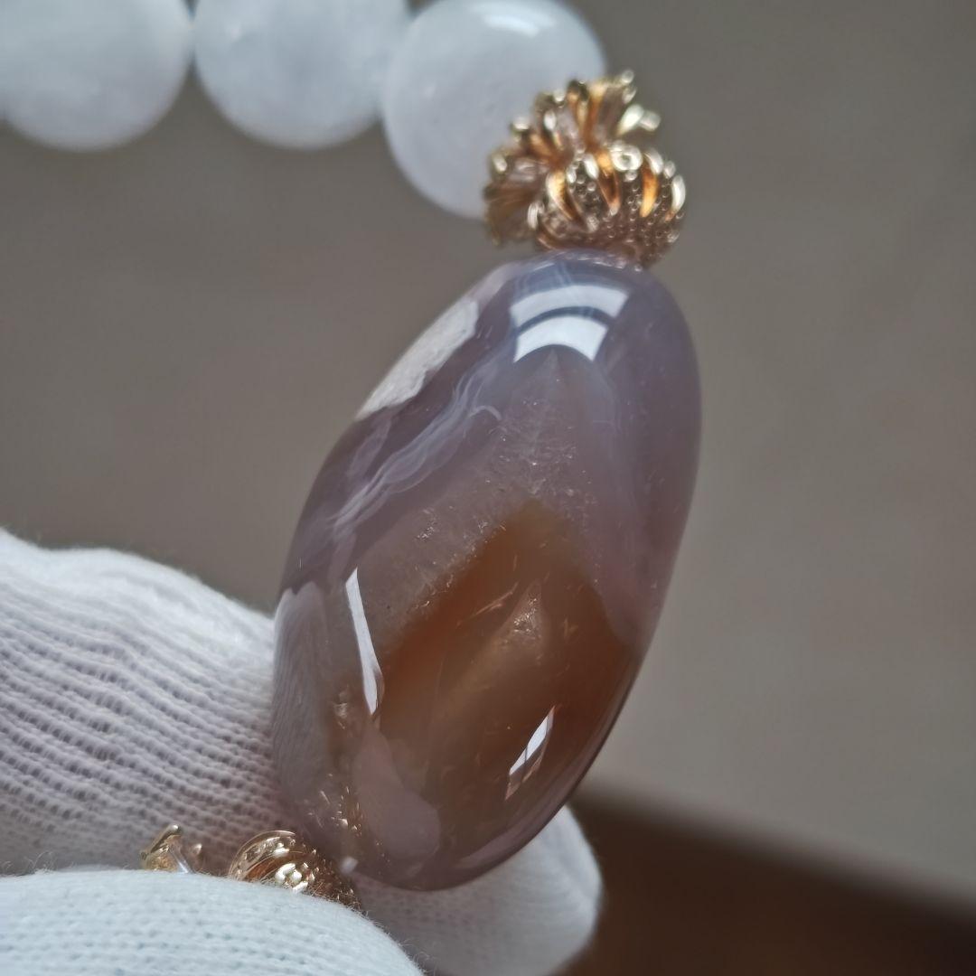 高品質！特大グレー桜瑪瑙どんころ　ホワイトガーデン