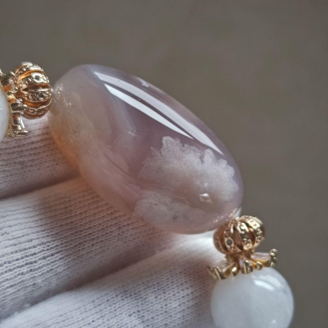 高品質！特大グレー桜瑪瑙どんころ　ホワイトガーデン