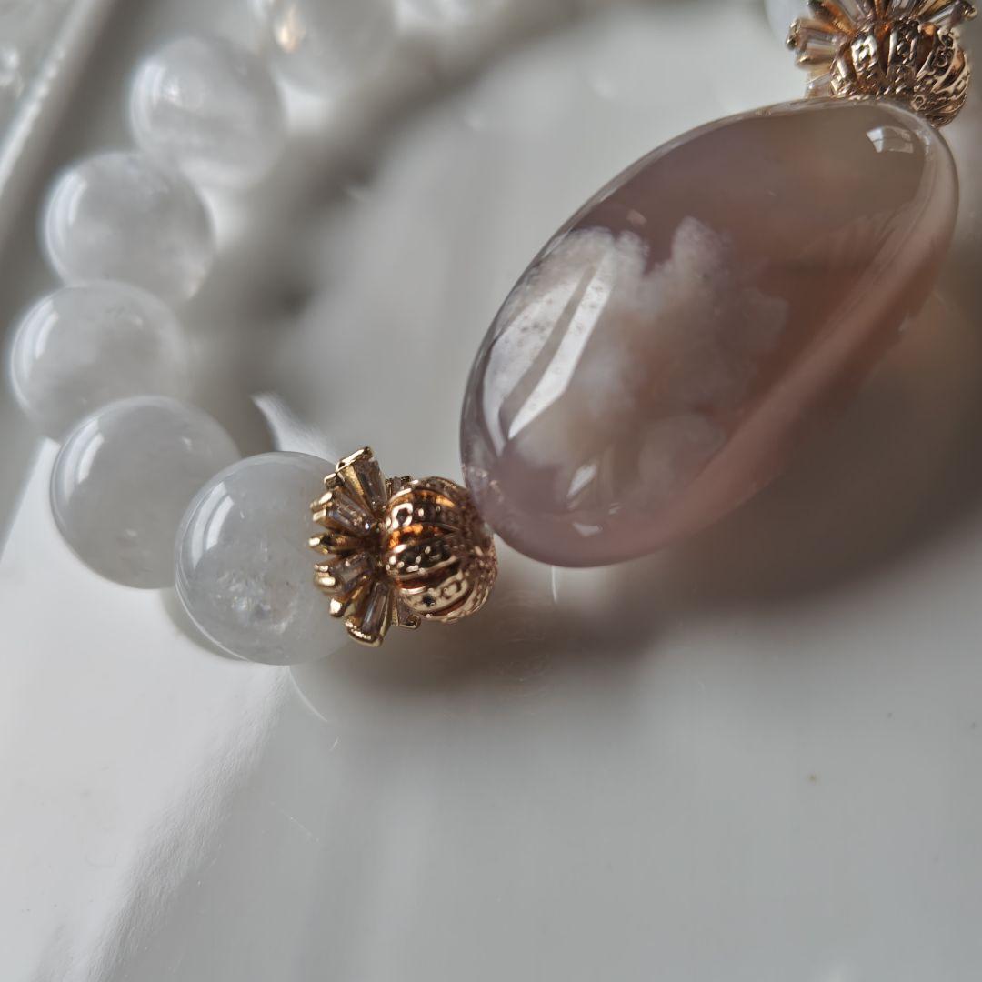 高品質！特大グレー桜瑪瑙どんころ　ホワイトガーデン