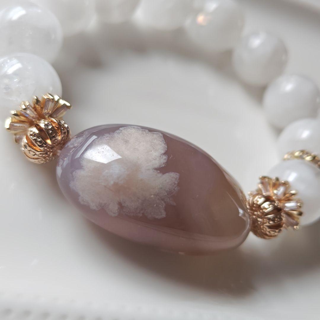 高品質！特大グレー桜瑪瑙どんころ　ホワイトガーデン