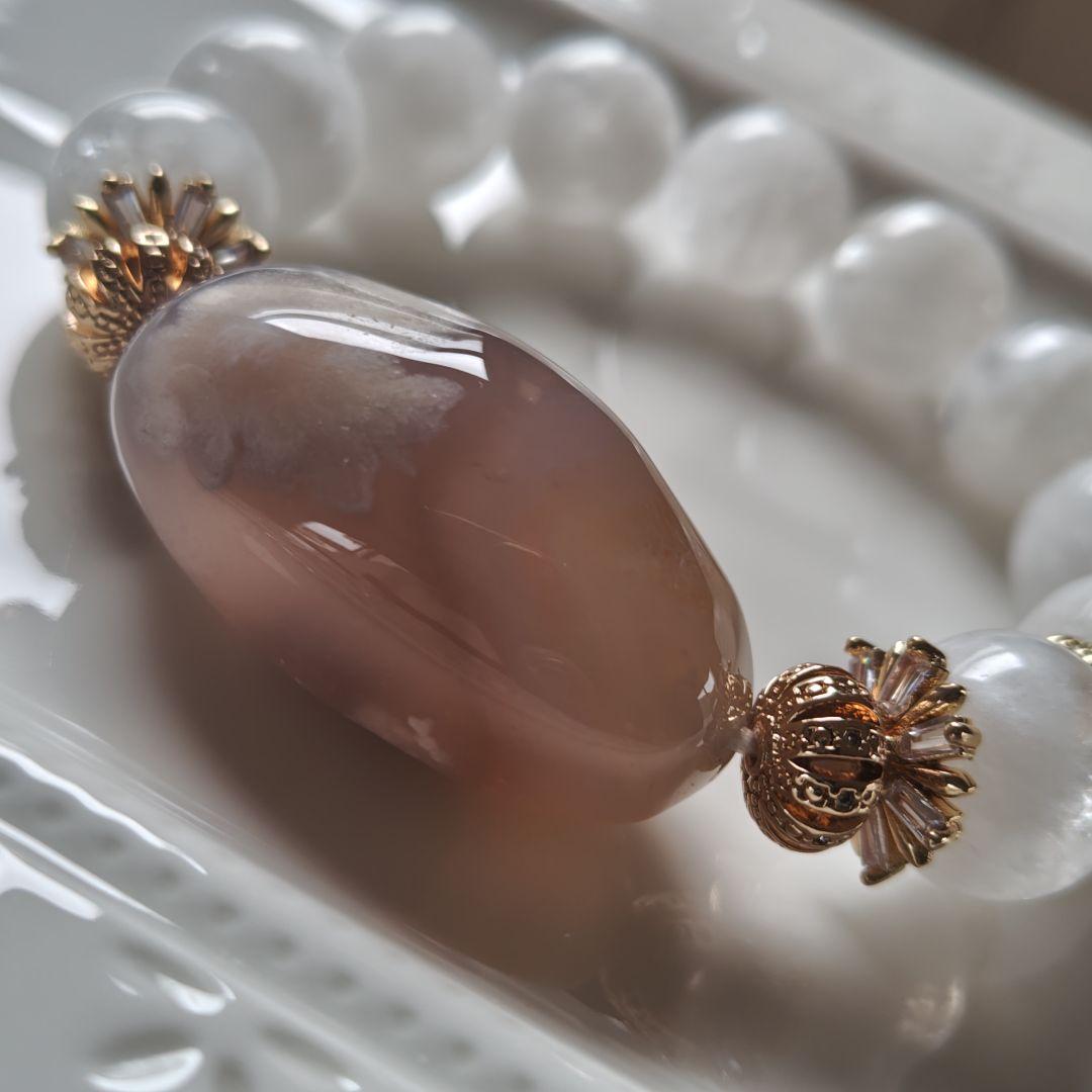 高品質！特大グレー桜瑪瑙どんころ　ホワイトガーデン