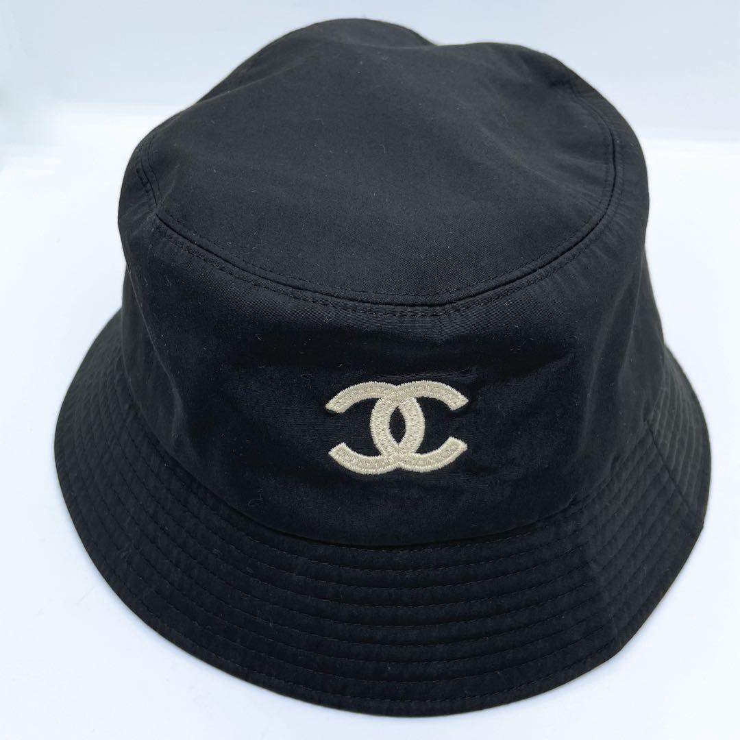新品同様/タグ付き✨シャネル 2021モデル ココマークロゴ バケットハット 黒