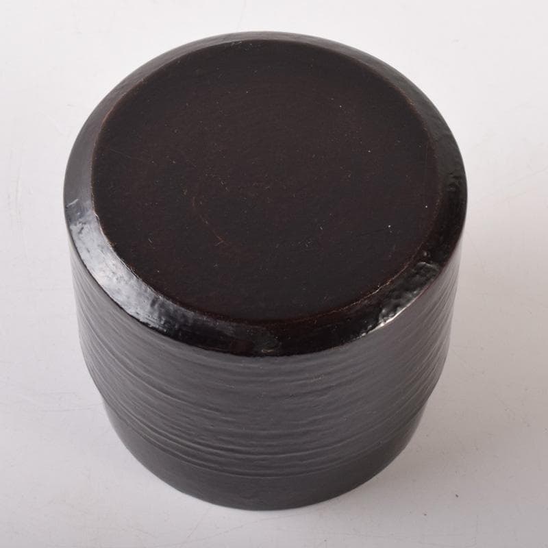 マル　茶道具　山中塗　中村宗悦作　真塗曲　雪吹棗　共布共箱　V　7456