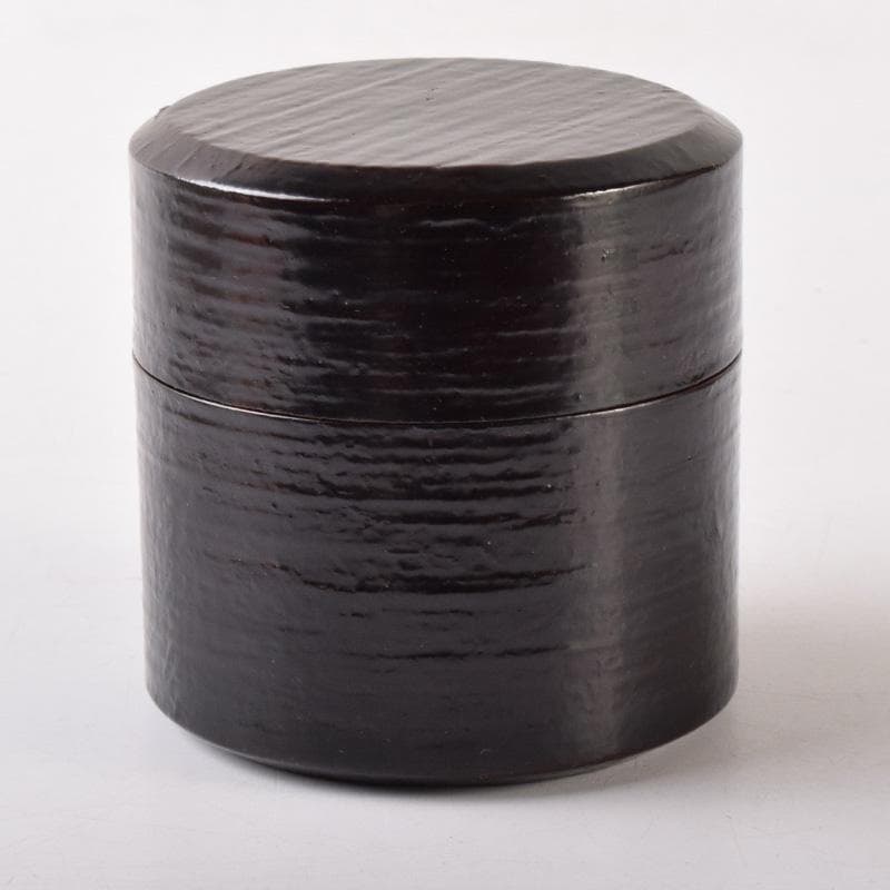 マル　茶道具　山中塗　中村宗悦作　真塗曲　雪吹棗　共布共箱　V　7456