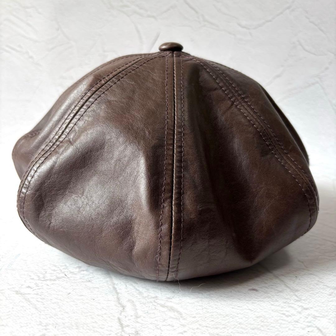 【24AW/美品】ミスターファットマン レザー 帽子 アメカジ ダークブラウン