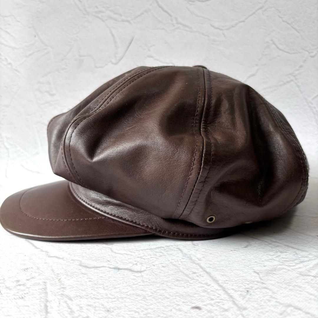 【24AW/美品】ミスターファットマン レザー 帽子 アメカジ ダークブラウン