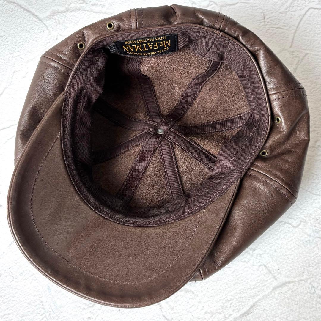 【24AW/美品】ミスターファットマン レザー 帽子 アメカジ ダークブラウン