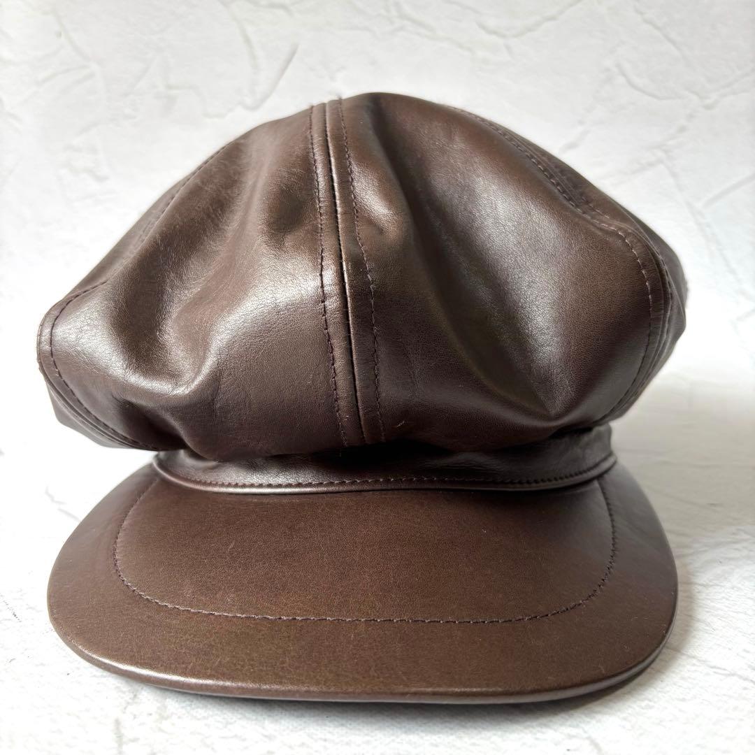 【24AW/美品】ミスターファットマン レザー 帽子 アメカジ ダークブラウン
