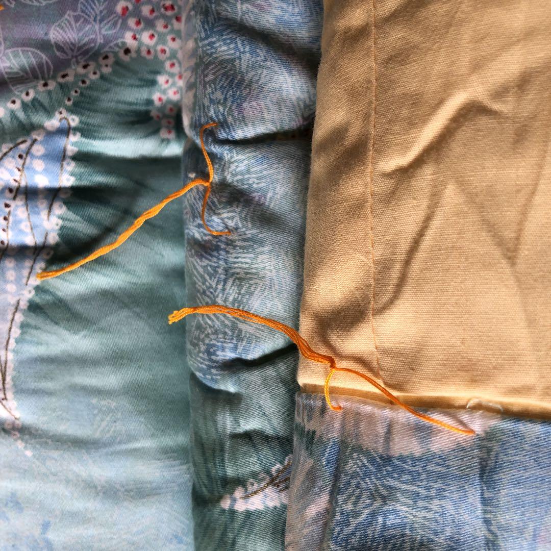 昔ながらの和綿布団(ブルー花柄)