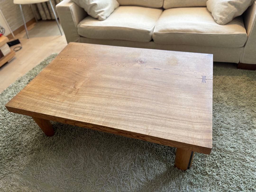 一枚板 栓の木 木製長方形センターテーブル