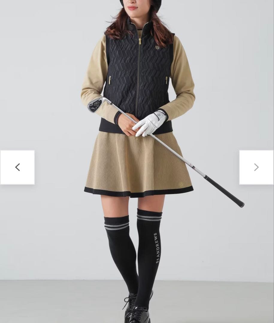 セントアンドリュース　レディースゴルフウェア　スカート　ベージュ